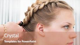  Presentation with barber shop - Audience pleasing presentation consisting of hair styling in a modern backdrop and a coral colored foreground