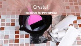  Presentation with blackwomen hair care - Beautiful slides featuring hair stylist with hair samples backdrop and a coral colored foreground