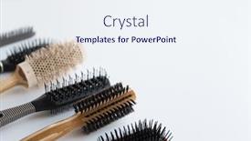  Presentation with tools - Colorful theme enhanced with hair-tools-beauty-and-hairdressing backdrop and a sky blue colored foreground