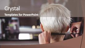  Presentation with hair salon - Colorful theme enhanced with hair trimmed at a salon backdrop and a  colored foreground