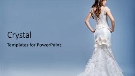  Presentation with hair dress - PPT layouts consisting of hair wearing luxurious wedding dress background and a teal colored foreground