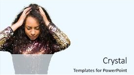  Presentation with curly hair - Colorful PPT layouts enhanced with hair wearing night party dress backdrop and a  colored foreground