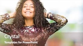  Presentation with curly hair - Slides with hair wearing night party dress background and a  colored foreground