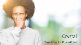  Presentation with african american leadership - Slide set consisting of hair wearing sporty sweatshirt smell background and a soft green colored foreground