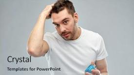  Presentation with wax - Colorful PPT layouts enhanced with beauty hairstyle haircare and people backdrop and a light gray colored foreground