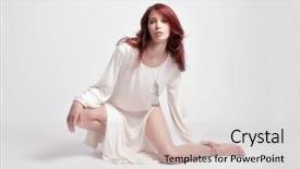  Presentation with simple minimalist white - PPT theme enhanced with hair woman in simple white background and a lemonade colored foreground