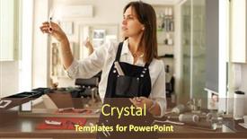  Presentation with hairdressing salon - Colorful PPT theme enhanced with hairdresser-at-her-workplace-hairdressing backdrop and a tawny brown colored foreground