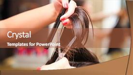  Presentation with hair care - Cool new presentation with hairdresser do haircut close up backdrop and a red colored foreground