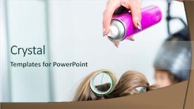  Presentation with curling - PPT theme enhanced with winder - hairdresser - hair stylist curling background and a sky blue colored foreground