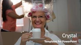  Presentation with underage drinking two teenagers having - Presentation theme enhanced with hairdressing - portrait of senior woman having background and a tawny brown colored foreground