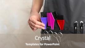  Presentation with black woman at gas station - Theme with hairdressing - woman in black apron background and a gray colored foreground