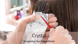  Presentation with hairdressing salon - Amazing theme having hairdressing business - professional hairdresser working with client backdrop and a lemonade colored foreground