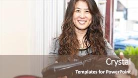  Presentation with hairdressing salon - Amazing theme having dragons on the roof of a chinese shrine with stripe cloud and blue sky backdrop and a gray colored foreground
