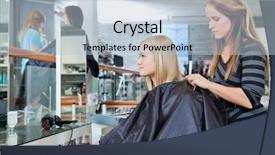  Presentation with haircut - PPT theme consisting of business - bright green letters on a red folder on a white background background and a red colored foreground