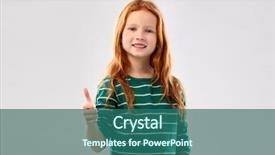  Presentation with red stripe - PPT theme enhanced with haired girl in green stripe background and a ocean colored foreground