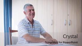  Presentation with blind - Amazing PPT theme having hairing impaired - blind man reading a braille backdrop and a light gray colored foreground