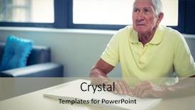  Presentation with blind - PPT layouts with hairing impaired - senior blind man reading background and a soft green colored foreground