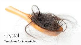  Presentation with lost - Audience pleasing theme consisting of hairloss problem hairbrush with lost backdrop and a white colored foreground