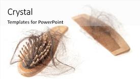  Presentation with lost - Slide deck having hairloss problem hairbrushes with lost background and a white colored foreground