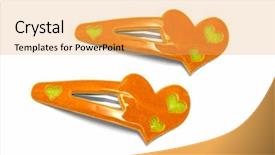  Presentation with black white love - Slide set consisting of hairpin isolated on white background background and a yellow colored foreground