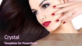  Presentation with abstract purple and brown floral - Presentation theme having hairs and elegance red nails background and a  colored foreground