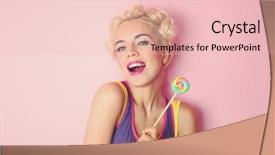  Presentation with lollipop - Amazing slides having hairstyle and lollipop on pink backdrop and a lemonade colored foreground