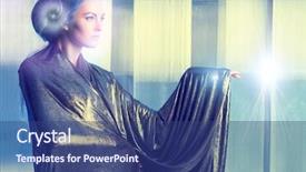  Presentation with cloud silver lining - Cool new PPT theme with hairstyle and make-up sci backdrop and a ocean colored foreground