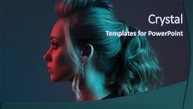  Presentation with light blue color - Audience pleasing slides consisting of hairstyle blue and red light backdrop and a wine colored foreground