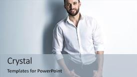  Presentation with black man fashion - Amazing presentation theme having hairstyle confident man with short backdrop and a light blue colored foreground