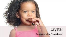  Presentation with joyful - Cool new slides with candy bars - joyful little girl backdrop and a soft green colored foreground