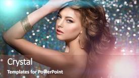  Presentation with party lights - Colorful presentation design enhanced with hairstyle hair salon fashion model backdrop and a tawny brown colored foreground