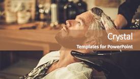  Presentation with barber shop - Amazing theme having hairstylist washing client's hair backdrop and a coral colored foreground