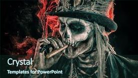  Presentation with day dead - Slide deck featuring haiti - baron saturday baron samedi background and a wine colored foreground