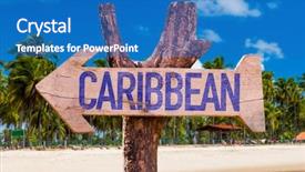  Presentation with caribbean - Cool new slide set with haiti - caribbean arrow with beach background backdrop and a teal colored foreground