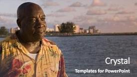  Presentation with caribbean - Amazing slide deck having haiti - caribbean man enjoying a tropical backdrop and a dark gray colored foreground