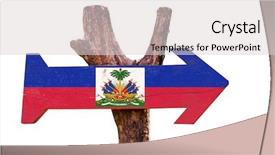  Presentation with haiti - Slide deck having haiti flag wooden sign isolated background and a light gray colored foreground