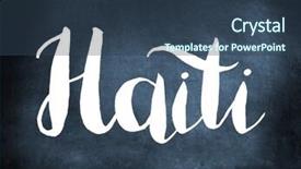  Presentation with haiti - Theme with haiti written on a blackboard background and a ocean colored foreground