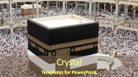  Presentation with kaaba mecca - PPT layouts enhanced with hajj praying in crowd background and a tawny brown colored foreground