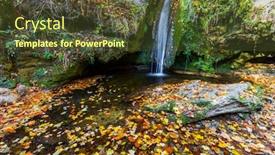  Presentation with paradise - Presentation theme enhanced with hajsky-waterfall-slovak-paradise-slovakia background and a tawny brown colored foreground