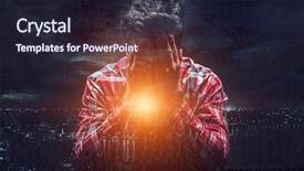  Presentation with hacker - Audience pleasing PPT layouts consisting of haker - hacker in casual clothes dark backdrop and a wine colored foreground