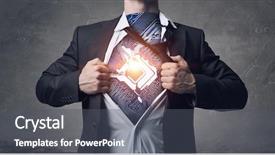  Presentation with super power - Audience pleasing theme consisting of haker - he has super power mixed backdrop and a  colored foreground
