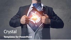  Presentation with super power - Audience pleasing presentation theme consisting of haker - he has super power mixed backdrop and a  colored foreground