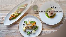  Presentation with food fish - Slide deck having haking - fish food recipes grilled turbot background and a coral colored foreground