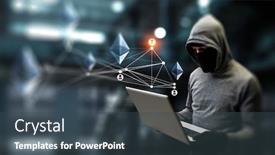  Presentation with crypto - PPT layouts with haking-into-crypto-world-mixed background and a ocean colored foreground