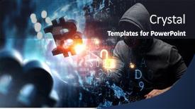  Presentation with crypto - Colorful PPT theme enhanced with haking into crypto world mixed media backdrop and a wine colored foreground