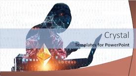  Presentation with crypto - PPT theme featuring haking-into-crypto-world-mixed background and a light blue colored foreground