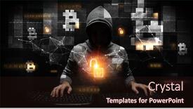  Presentation with crypto - Audience pleasing PPT layouts consisting of haking into crypto world mixed media backdrop and a wine colored foreground