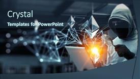  Presentation with crypto - Slide deck featuring haking into crypto world mixed media background and a tawny brown colored foreground