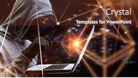  Presentation with crypto - Presentation design with haking into crypto world mixed media background and a tawny brown colored foreground