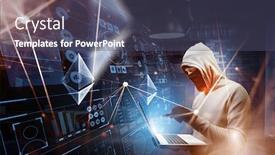  Presentation with crypto - Colorful presentation enhanced with haking-into-crypto-world-mixed backdrop and a ocean colored foreground